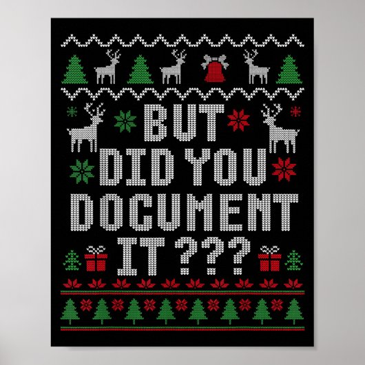 Christmas But Did You Doent It Ugly Office Sweater Poster (Voorkant)