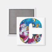 CHRISTMAS C-BRIEF / GEÏNSPIREERDE SANTA-MONOGRAM MAGNEET (Voorkant / Achterkant)