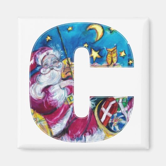 CHRISTMAS C-BRIEF / GEÏNSPIREERDE SANTA-MONOGRAM MAGNEET (Voorkant)