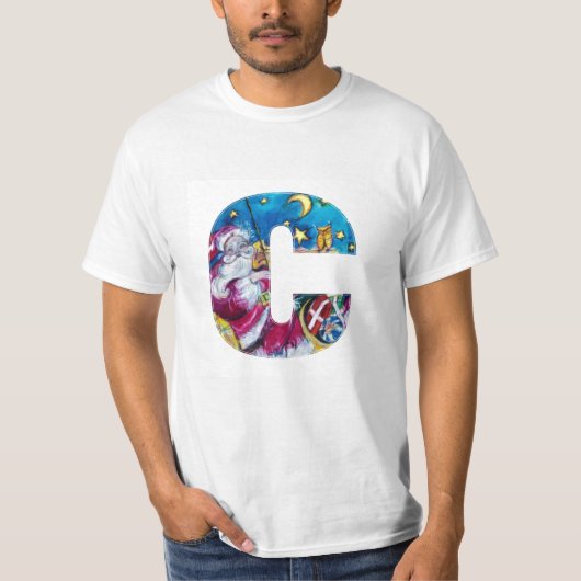CHRISTMAS C-BRIEF / GEÏNSPIREERDE SANTA-MONOGRAM T-SHIRT (Voorkant)