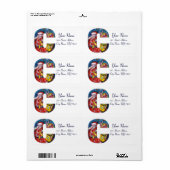 CHRISTMAS C BRIEF / SANTA MET GIFTS MONOGRAM ETIKET (Full Sheet)
