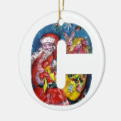 CHRISTMAS C BRIEF / SANTA MET GIFTS MONOGRAM KERAMISCH ORNAMENT (Links)