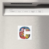 CHRISTMAS C BRIEF / SANTA MET GIFTS MONOGRAM MAGNEET (Insitu (Vaatwasser))