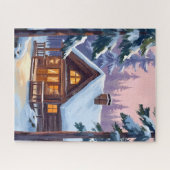 Christmas Cabin Forest Winter Snow Legpuzzel (Horizontaal)