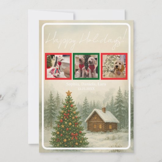 Christmas Cabin Holiday Kaart (Voorkant)