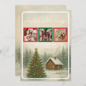 Christmas Cabin Holiday Kaart (Voorkant / Achterkant)