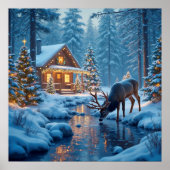 Christmas Cabin Poster (Voorkant)