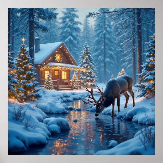 Christmas Cabin Poster (Voorkant)