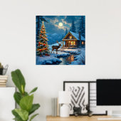 Christmas Cabin Poster (Thuiskantoor)