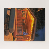  Christmas cabin snow night jigsaw puzzle Legpuzzel (Horizontaal)