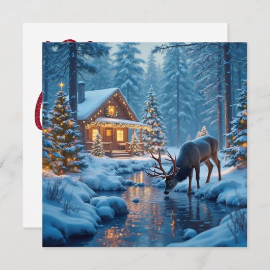 Christmas Cabin Wenskaart (Voorkant / Achterkant)