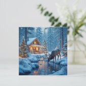 Christmas Cabin Wenskaart (Staand voorkant)