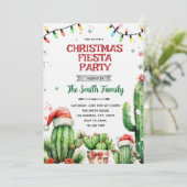 Christmas Cactus Fiesta invitation Kaart (Staand voorkant)