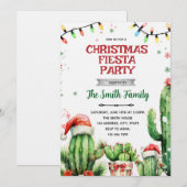 Christmas Cactus Fiesta invitation Kaart (Voorkant / Achterkant)