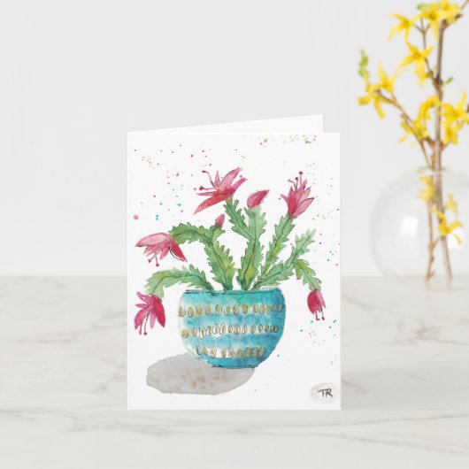 Christmas cactus kaart (Gele Bloem)