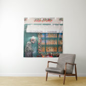 Christmas cafe bakery exterior with Christmas deco Wandkleed (In situ)