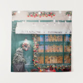 Christmas cafe bakery exterior with Christmas deco Wandkleed (Voorkant)