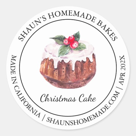 Christmas Cake Baking Modern label (Voorkant)