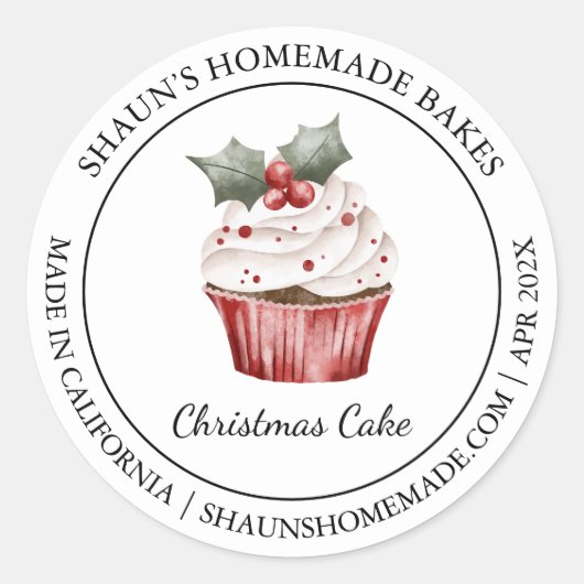 Christmas Cake Baking Modern label (Voorkant)