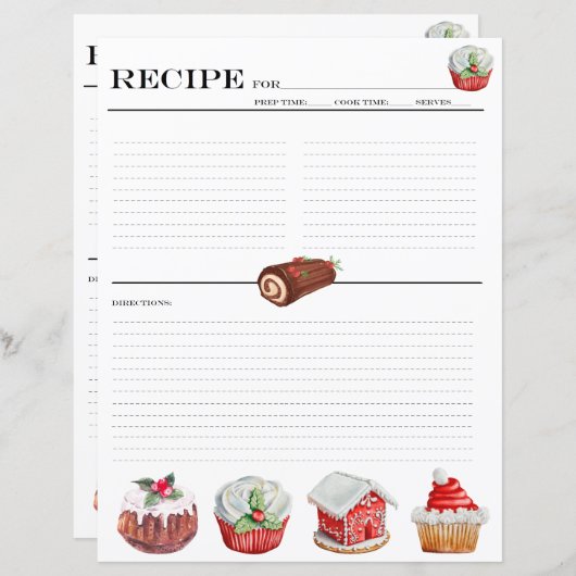 Christmas Cake Recept Boek Multomap Kaarten (Voorkant / Achterkant)