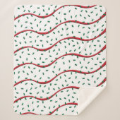 Christmas Cake Red Stripe Frosting Green Sprinkles Sherpa Deken (Voorkant)