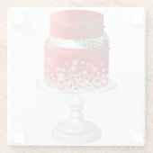 CHRISTMAS CAKE RED & WHITE HOLIDAY GLAZEN ONDERZETTER (Achterkant)