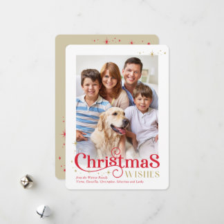 CHRISTMAS calligraphy stylish festive modern photo Feestdagenkaart