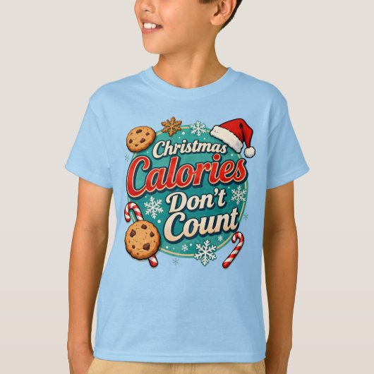 Christmas Calories Don’t Count Funny Santa Claus  T-shirt (Voorkant)