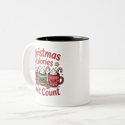 christmas calories dont count tweekleurige koffiemok (Voorkant links)