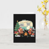 Christmas Camng Gingerbread Campfire Tree Santa Ha Kaart (Gele Bloem)