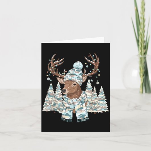 Christmas Camo Hunting Reindeer Pajamas With Deer  Kaart (Voorkant)
