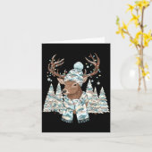 Christmas Camo Hunting Reindeer Pajamas With Deer  Kaart (Gele Bloem)