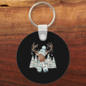 Christmas Camo Hunting Reindeer Pajamas With Deer  Sleutelhanger (Voorkant)