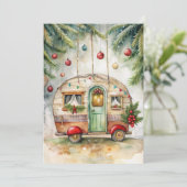 Christmas Camper Greeting Card Feestdagenkaart (Staand voorkant)