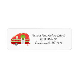 Christmas Camper retour adres label