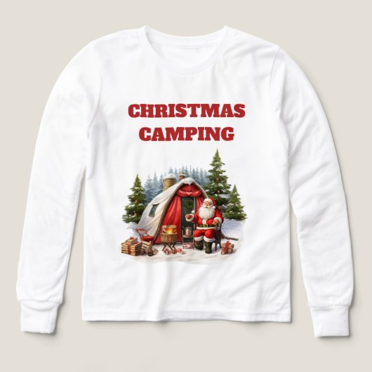 Christmas Camping Jongens met lange mouwen (Voorkant)