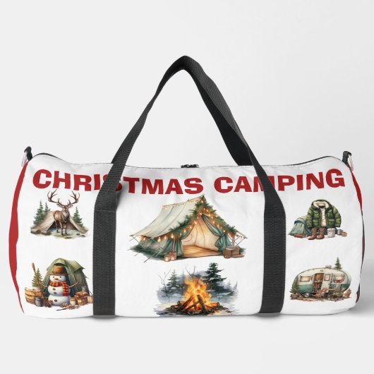 Christmas Camping Travel Bag – Vakantie in de buit Plunjezak (Voorkant)
