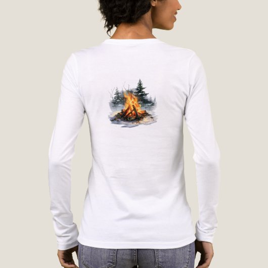 Christmas Camping Tri-Blend Long Sleeve Tee – Tri-Blend Shirt (Achterkant)