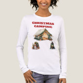 Christmas Camping Tri-Blend Long Sleeve Tee – Tri-Blend Shirt (Voorkant volledig)