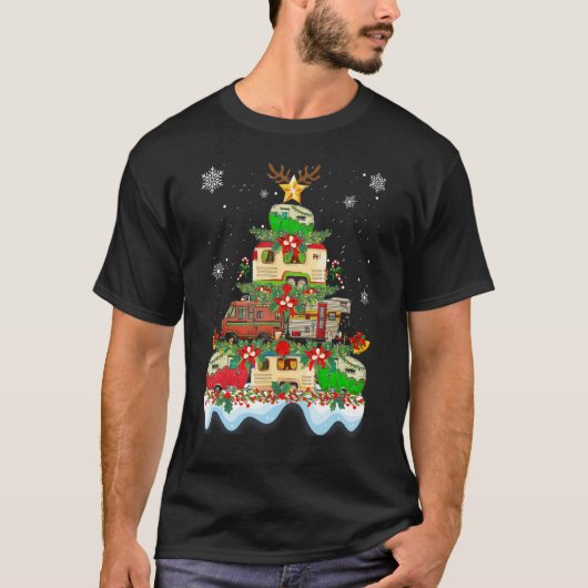 Christmas Camping  X mas Camping Truck Tree Camper T-shirt (Voorkant)