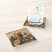 Christmas Candle Art Glazen Onderzetter (Schuin)