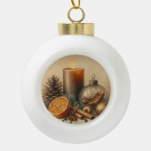 Christmas Candle Art Keramische Bal Ornament (Voorkant)