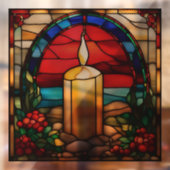 Christmas Candle Faux Glas in lood Window Cling Raamsticker (Vel 2)