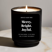 Christmas Candle Label | Merry Bright Joyful