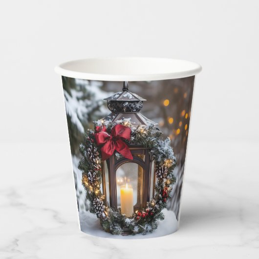 Christmas Candle Lantern Papieren Bekers (Voorkant)