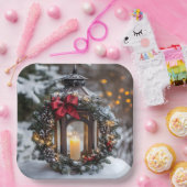 Christmas Candle Lantern Papieren Bordje (Feest)