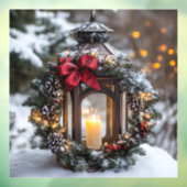 Christmas Candle Lantern Raamsticker (Vel 3)