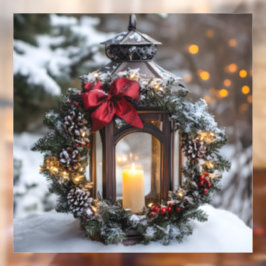 Christmas Candle Lantern Raamsticker