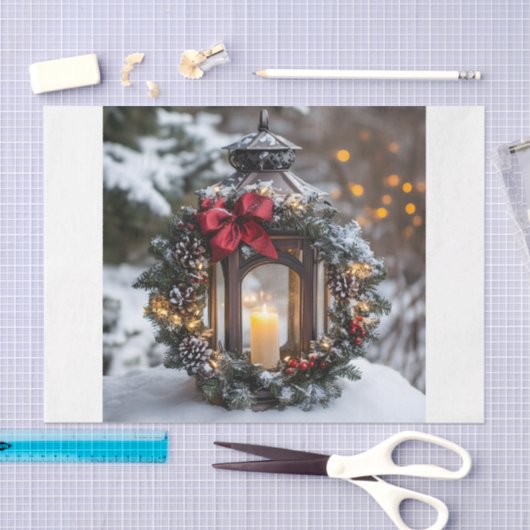 Christmas Candle Lantern Tissuepapier (Craft)