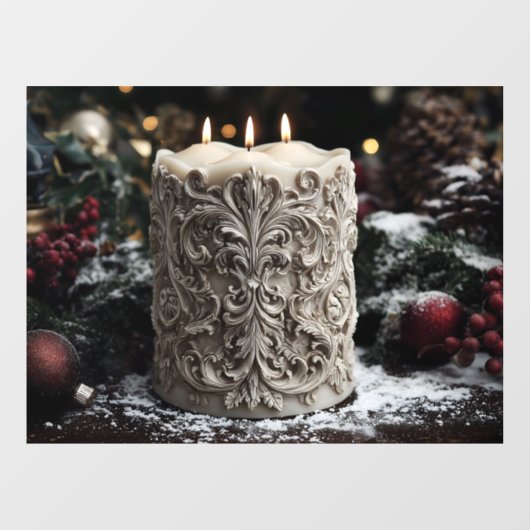 Christmas Candle Raamsticker (Vel)
